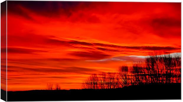 A vivid red Sunrise. Canvas Print by Adrian Maricic