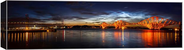 Noctilucent Clouds over Forth Bridges Canvas Print by Adrian Maricic