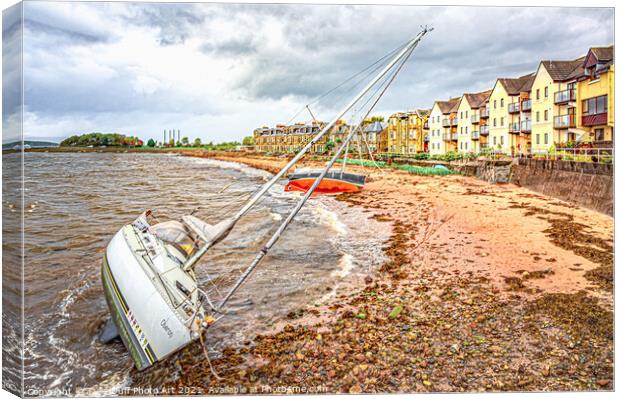 On Fairlie Beach - After The Storm Canvas Print by Tylie Duff Photo Art