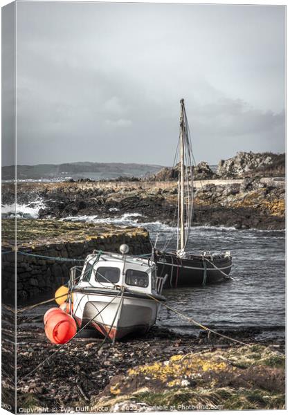 Stormy Day At Portencross Canvas Print by Tylie Duff Photo Art