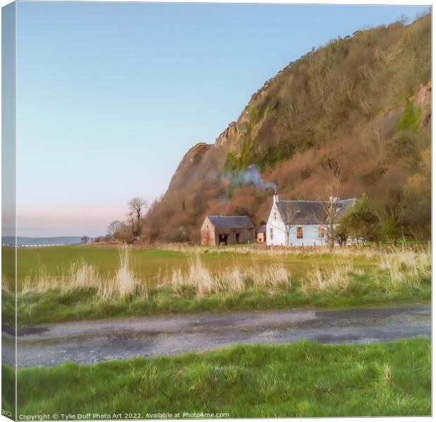 White Cottage At Portencross Canvas Print by Tylie Duff Photo Art