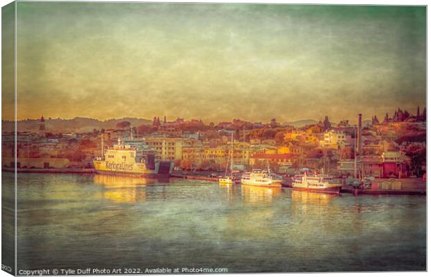 Corfu Port Canvas Print by Tylie Duff Photo Art
