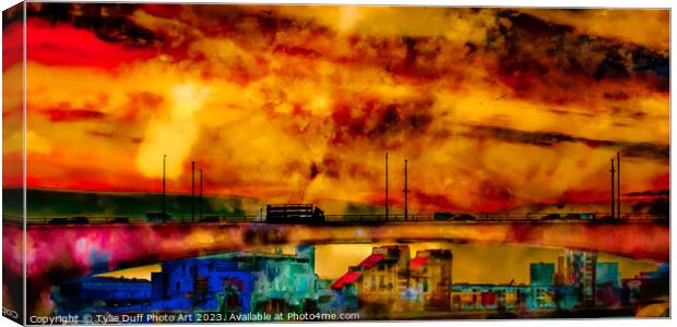 Surreal City Sunset  Canvas Print by Tylie Duff Photo Art