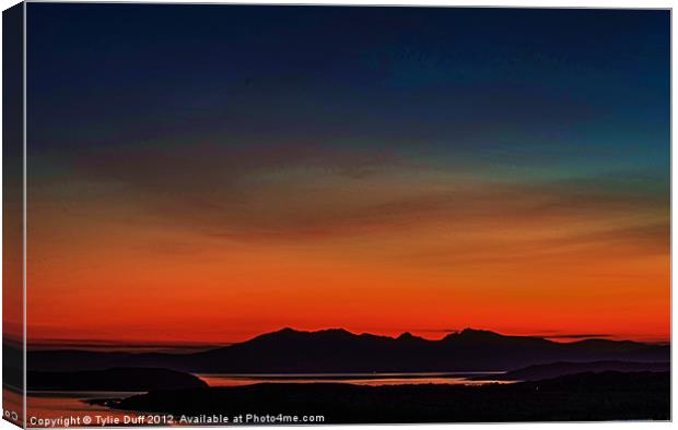 Arran,Bute and Cumbrae at Sunset Canvas Print by Tylie Duff Photo Art