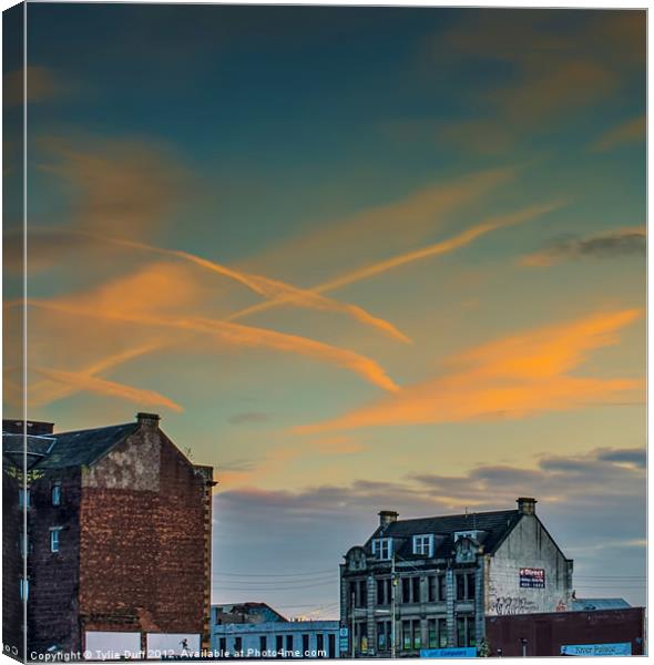 A Glasgow Sunset Canvas Print by Tylie Duff Photo Art