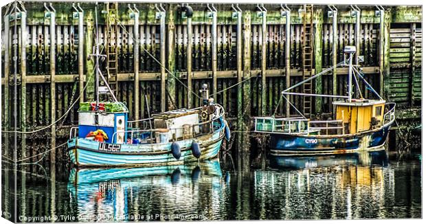 Fishing Boats in Ullapool Harbour Canvas Print by Tylie Duff Photo Art