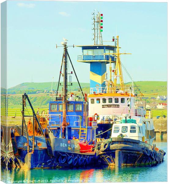 Tugs in Ardrossan Marina Canvas Print by Tylie Duff Photo Art