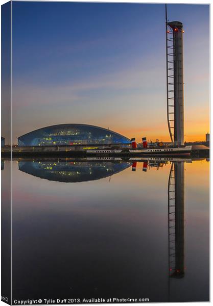 Paddle Steamer The Waverley At Glasgow Science Cen Canvas Print by Tylie Duff Photo Art