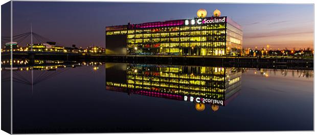 BBC Scotland HQ on the Clyde at Glasgow Canvas Print by Tylie Duff Photo Art