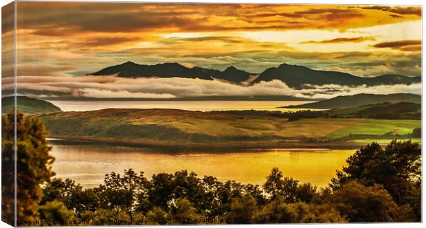 Sunset over Arran and The Cumbraes Canvas Print by Tylie Duff Photo Art
