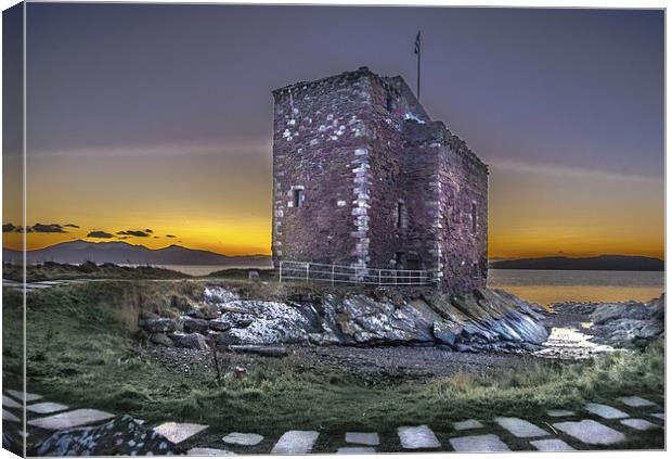Portencross Castle at Sunset Canvas Print by Tylie Duff Photo Art