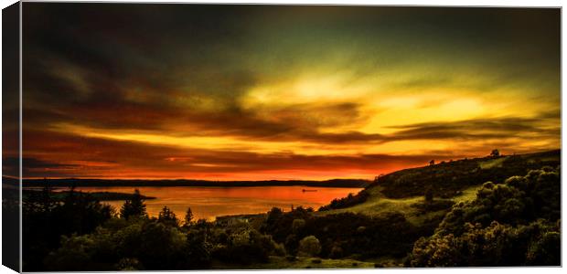 Scottish Sunset over The Clyde Canvas Print by Tylie Duff Photo Art