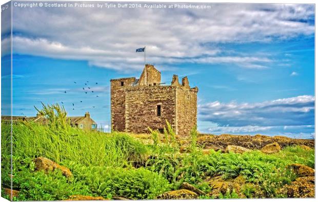 Portencross Castle Ayrshire at Midsummer Canvas Print by Tylie Duff Photo Art