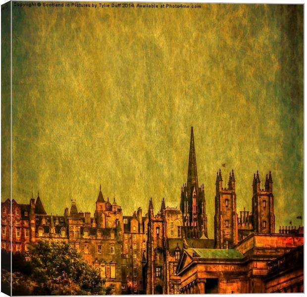  Edinburgh Old Town Skyline Canvas Print by Tylie Duff Photo Art