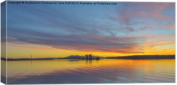 Autumn Sunset on River Clyde Canvas Print by Tylie Duff Photo Art