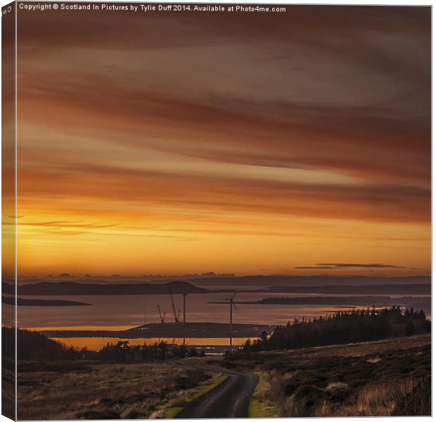  Clydeport Terminal from Fairlie Moor Canvas Print by Tylie Duff Photo Art