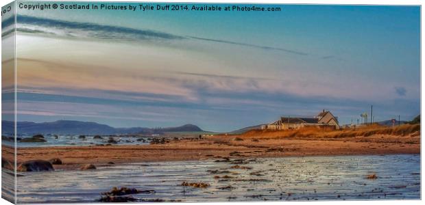  Seamill Beach at Dusk Canvas Print by Tylie Duff Photo Art