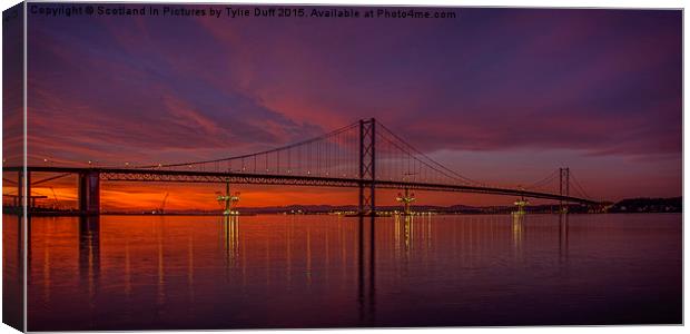  Forth Road Bridge at Sunset Canvas Print by Tylie Duff Photo Art