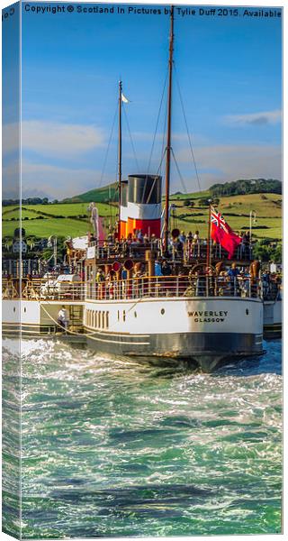   Paddle Steamer Waverley Leaves Largs  Canvas Print by Tylie Duff Photo Art