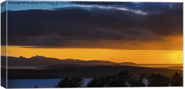   Sunset Over Scottish West Coast Canvas Print by Tylie Duff Photo Art