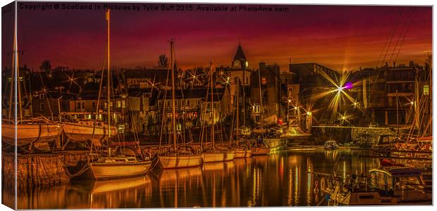 Qeensferry Harbour At Sunset Canvas Print by Tylie Duff Photo Art