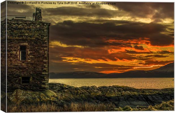  Arran Sunset From Portencross Castle Canvas Print by Tylie Duff Photo Art