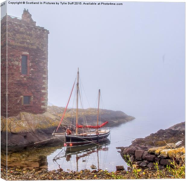  Portencross In The Mist Canvas Print by Tylie Duff Photo Art