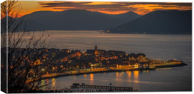 Gourock By Moonlight Canvas Print by Tylie Duff Photo Art