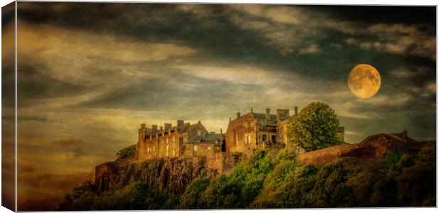 Moonlight on Stirling Castle Canvas Print by Tylie Duff Photo Art