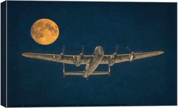 Lancaster Bomber Moon Canvas Print by Tylie Duff Photo Art