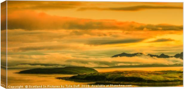 Fiery Sunset Over Arran Canvas Print by Tylie Duff Photo Art