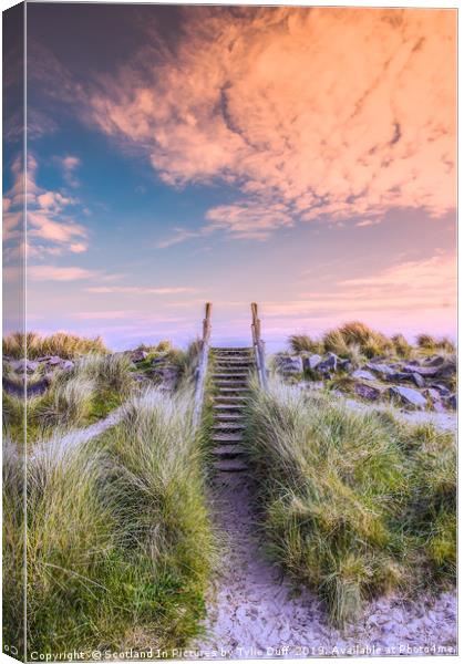 Stairway To Heaven -Majestic Findhorn Beach Sunset Canvas Print by Tylie Duff Photo Art