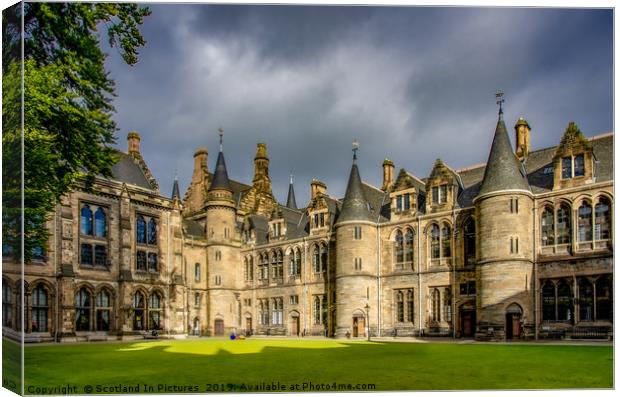 Storm Clouds Over Glasgow Uni Canvas Print by Tylie Duff Photo Art