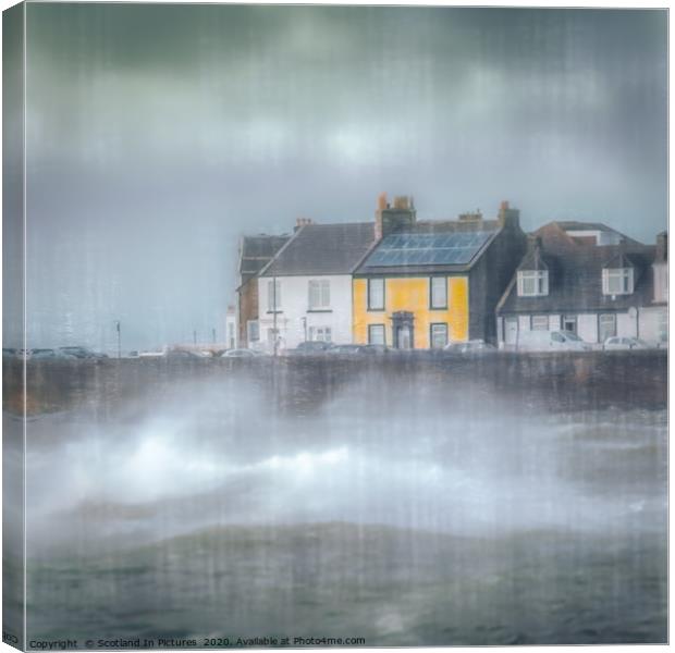 Storm Dennis At Ardrossan on Ayrshire Coast Canvas Print by Tylie Duff Photo Art