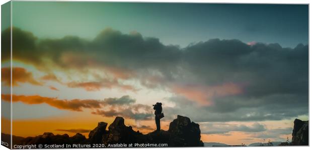 Portencross Sunset  Canvas Print by Tylie Duff Photo Art