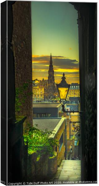 Edinburgh Print - View From The Royal Mile Canvas Print by Tylie Duff Photo Art