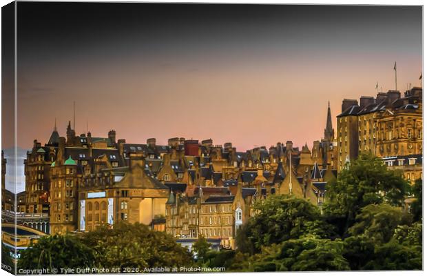 Edinburgh Skyline At Dusk Canvas Print by Tylie Duff Photo Art