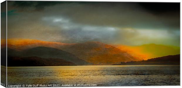 Sunset On Loch Broom In The Scottish Highlands Canvas Print by Tylie Duff Photo Art