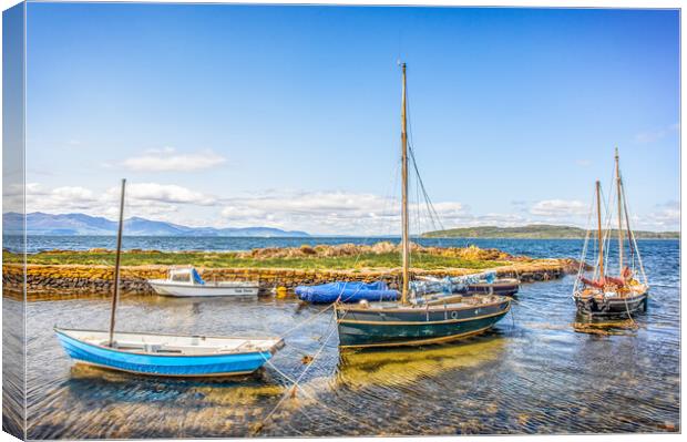 Boats In Portencross Harbour Canvas Print by Tylie Duff Photo Art