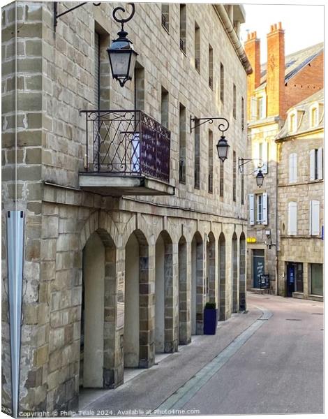 Street in Brive, France Canvas Print by Philip Teale