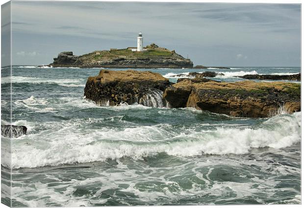  Godrevy Lighthouse, St Ives Bay, Cornwall Canvas Print by Brian Pierce