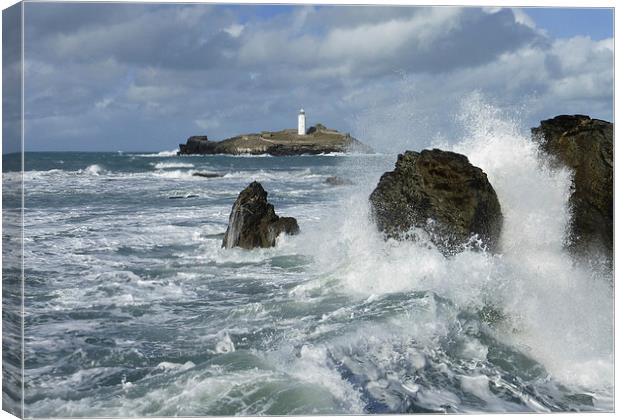  Godrevy Lighthouse, St Ives Bay, Cornwall Canvas Print by Brian Pierce