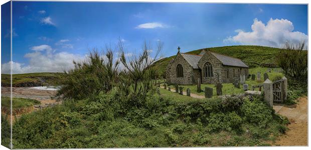 The Church of Storms, Gunwalloe, Lizard Cornwall Canvas Print by Brian Pierce