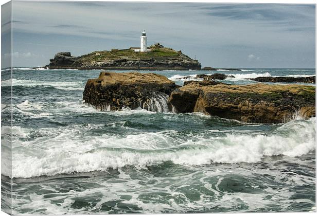  Godrevy Lighthouse, St Ives Bay, Cornwall Canvas Print by Brian Pierce