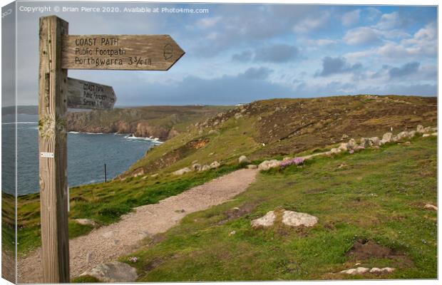 The South West Coast Footpath at Lands End Canvas Print by Brian Pierce