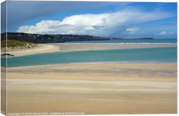 Hayle Beach and St Ives Bay Canvas Print by Brian Pierce