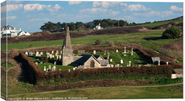 St Enadoc Church, North Cornwall Canvas Print by Brian Pierce