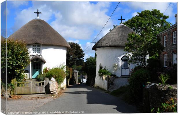 Veryan Round Houses, Cornwall Canvas Print by Brian Pierce