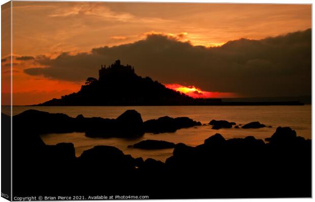 St Michael's Mount, Sunset Canvas Print by Brian Pierce