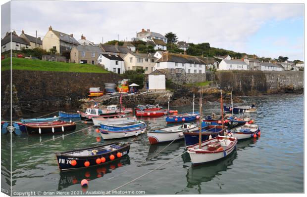 Day Fishing Boats at Coverack, Cornwall Canvas Print by Brian Pierce